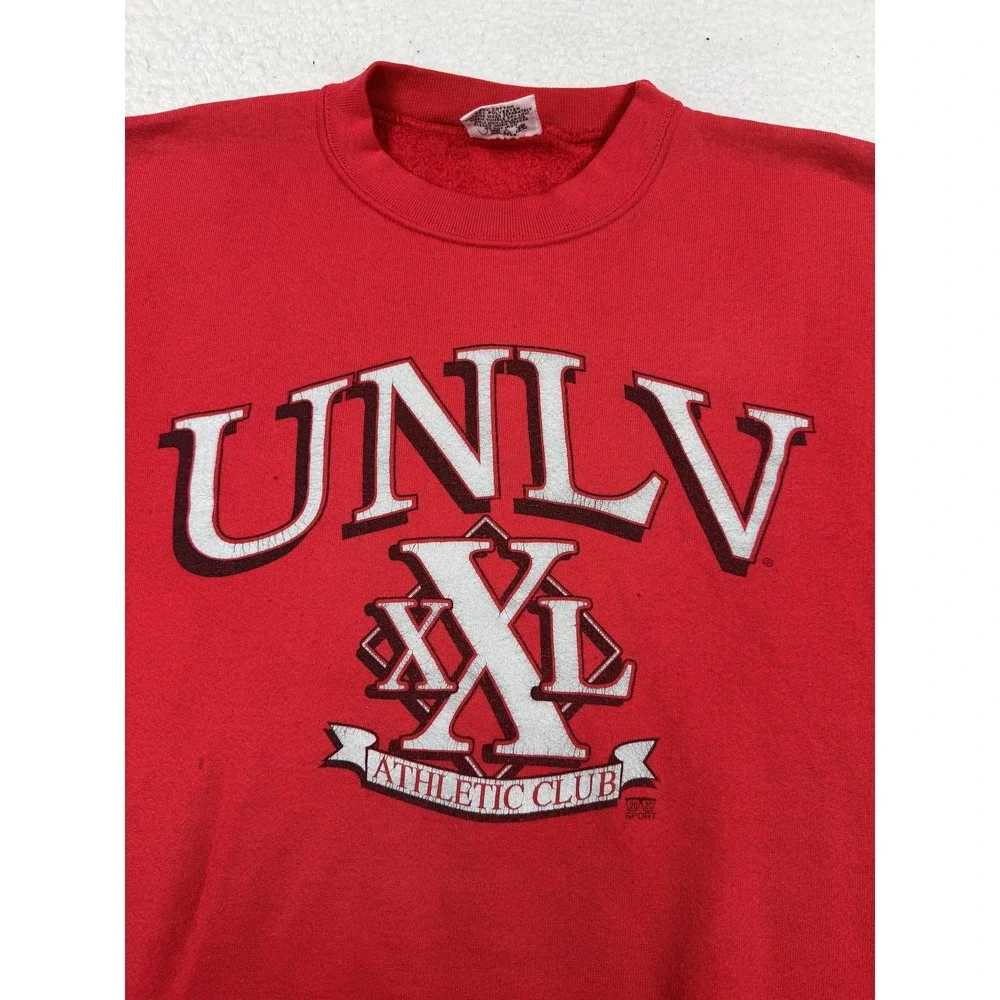 Vintage 90's UNLV Rebels Sweatshirt Mens Medium Red NCAA Pullover Crewneck